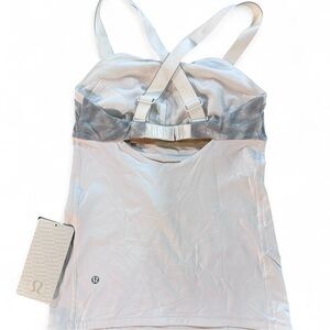 Lululemon White and Gray Tank Top